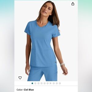 Greys Anatomy Ceil Blue Scrub top